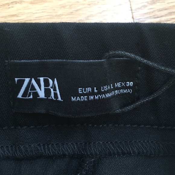 NWT Zara Black Straight Leg Pants - Picture 3 of 3